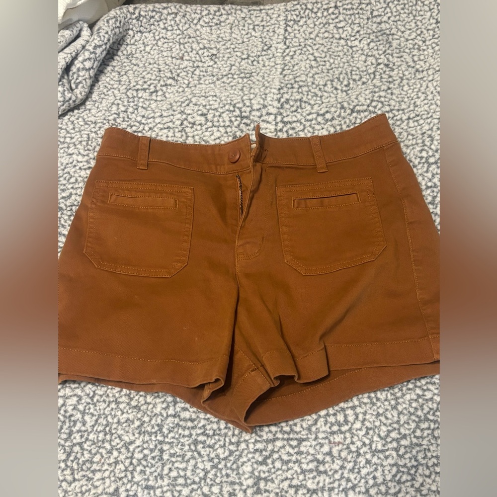 J. Crew High-Waist Shorts in Rust